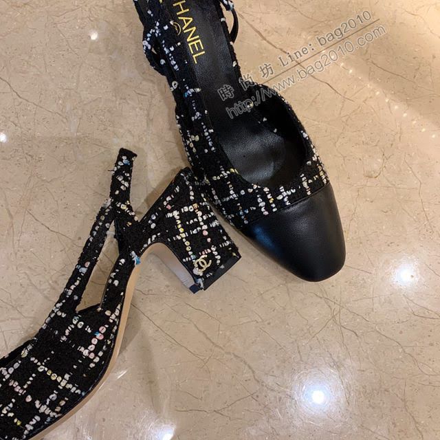 Chanel女鞋 香奈兒時尚經典涼鞋 Chanel中跟涼鞋  naq1090